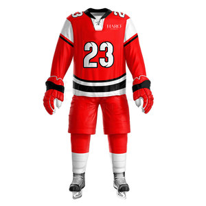Ensemble maillot et pantalon de hockey sur glace pour hommes, avec tissu anti-humidité, léger et durable, parfait pour les activités sportives - Product Image 2