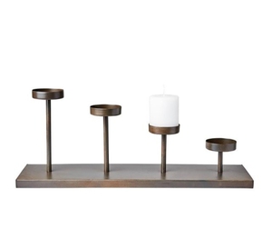 Portavelas de Hierro Negro para 4 Velas de Té con Copas de Vidrio, Soporte de Metal para Velas, Decoración del Hogar - Product Image 3