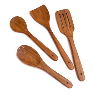 Ustensiles de cuisine professionnels, spatules en bois pour remuer, retourner, retourner les aliments, les meilleurs ustensiles de cuisine en bois. - Product Image 4
