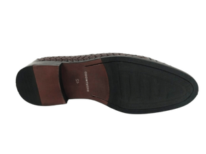 Mocasines de Cuero Genuino para Hombre, Estilo Slip-On con Punta Redonda y Patrón Tejido, Zapatos de Vestir para Oficina y Carrera Profesional, Suela de Goma, Cómodos - Product Image 4