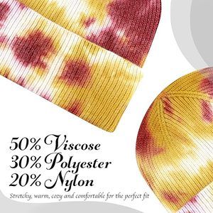 Bonnet unisexe personnalisé style streetwear, motif tie-dye, tricoté, chaud, style hip-hop, bonnet de maternité, tendance mode 2026 - Product Image 2