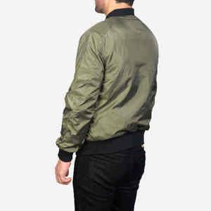 OEM Top Quality Outwear Zip Up <b>Men's</b> Bomber <b>Jackets</b> Custom Design <b>Lightweight</b> Fabric Rib Neck Loose Fit Flight Bomber <b>Jackets</b> - Product Image 2