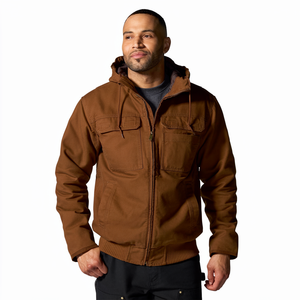 High Quality Casual Loose Winter Men's Woolen Bomber Jacket Thin Breathable Front Logo - Product Image 6