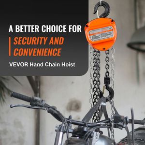 1 Ton 2200 Lbs Capacity Hand Chain <b>Hoist</b> 10 FT Come G80 Galvanized Carbon Steel Double Pawl Brake Auto Chain Lead 6m for Farm - Product Image 2