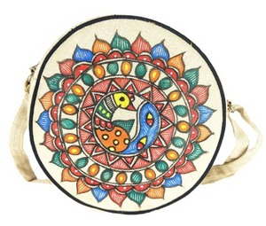 Chic <b>Gold</b> Leafing Embroidered Cotton <b>Clutch</b> Bag for Women - Product Image 1