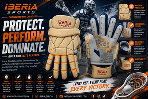 ถุงมือลาครอส IBERIA SPORTS รุ่น Professional Premium PU |   ถุงมือกีฬาแบบมีแผ่นรองปรับแต่งได้สำหรับผู้ชายและผู้หญิงสำหรับการฝึกซ้อม - Product Image 6