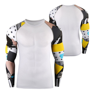Premium Quality <b>Men</b> Long Sleeves Breathable Quick Dry Customizable Sizes Colors <b>Compression</b> Wear Rash Guard Polyester/Nylon 240g - Product Image 1
