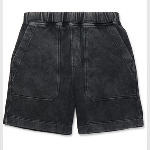 Shorts de jogging en coton délavé pour hommes, à ourlet brut, en molleton bouclette, style streetwear vintage, personnalisables avec logo, vente en gros - Product Image 1