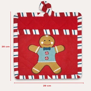Premium Quality Christmas Printed Design Kitchen <b>Pot</b> <b>Holder</b> 100% Cotton Red Color <b>Pot</b> <b>Holders</b> for christmas. - Product Image 5