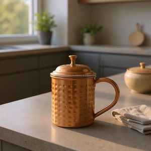 Vaso de Cobre, Diseño Elegante Más Vendido, Vajilla de Lujo Martillada con Beneficios para la Salud, a Prueba de Fugas, Apto para Lavavajillas - Product Image 2