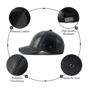 Casquette Gavroche Unisexe en Cuir de Vachette Véritable, Réglable, Respirante, Quatre Saisons, Décontractée, Classique, Style Golf, Ivy, Gatsby, Couleur Unie - Product Image 6