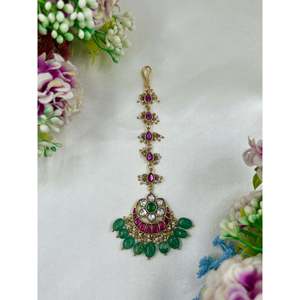 Indian Ethnic Brass Kundan Mang Tika-Casual Artificial Jewellery - Product Image 2