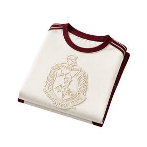 Camisa Premium Delta Sigma Theta Kream con Cresta en Relieve para Mujer, Ajuste Cómodo, Ropa de Alta Calidad para Hermandades Griegas - Product Image 6