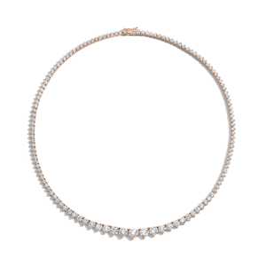 Collares de tenis tipo gargantilla Riviera de 18 quilates con diamantes redondos cultivados en laboratorio, 16.5 pulgadas, personalizados, oro macizo de 10K, 14K, 18K, al por mayor - Product Image 1