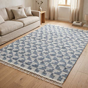 Natural Textured Leather Floor <b>Mat</b> for Bedroom Organic Modern Scandinavian & Wabi Sabi Home - Product Image 3
