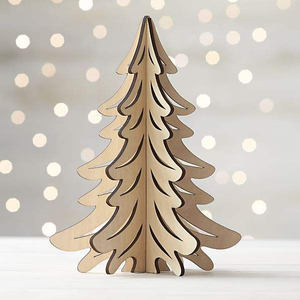 <b>Large</b> decorative <b>wooden</b> <b>Christmas</b> <b>tree</b> with farmhouse appeal and sturdy base ideal for holiday porch displays or hallway accents - Product Image 2