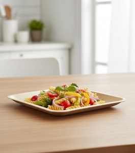 Areca Palm Leaf Modern Biodegradable 6 Inches Square Disposable Compostable Plates for Catering Events & Outdoor Dining Plates - Product Image 3