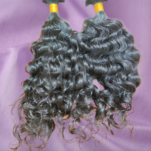 Extensions de cheveux humains vierges indiens Remy 10-32 pouces non traités, lisses/ondulés/bouclés, noir naturel, double trame machine, prêts pour la permanente - Product Image 5