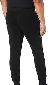 <b>Men's</b> Black Cotton Sweatpants Elastic Waist Drawstring Casual <b>Pants</b> With Pockets Midweight Knitted Autumn Wear - Product Image 5