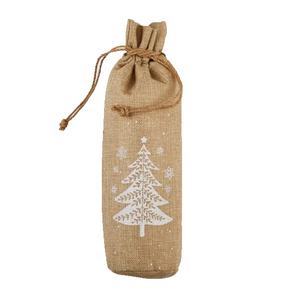 Wholesale Eco-Friendly Jute Screen Printed Large Drawstring Wine <b>Bags</b> <b>Long</b> Handle for Wedding Anniversary Gifting Custom Logo - Product Image 1