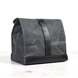 กระเป๋าใส่อาหารกลางวันสไตล์วินเทจ ทำจากหนังและผ้าแคนวาส ทนทาน พร้อมซิป ป้องกันความร้อน ใช้ซ้ำได้ เหมาะสำหรับพกพาไปทำงาน รุ่น LCLB-0033 - Product Image 3