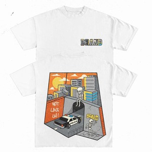 Camiseta de Hombre 100% Algodón, Corte Holgado, Estampada, Camiseta Cuadrada para Hombre, Algodón Premium, Suave y Transpirable, Estampado Gráfico Blanco DTG, Logotipo Personalizado - Product Image 2