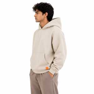 Sudadera con Capucha Oversize Unisex Beige de GYM ACTIVE ENTERPRISES, Personalizable, Antiarrugas, de Forro Polar, Estilo Urbano - Product Image 1