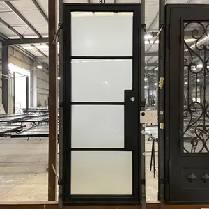 French Style Modern Double Iron Doors popular sales steel windows french doors hot rolled steel new iron grill glass