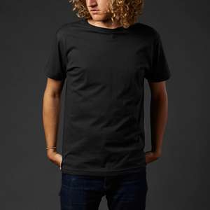 T-shirts noirs pour hommes en gros, t-shirts unisexes légers à manches courtes personnalisés en gros - Product Image 2