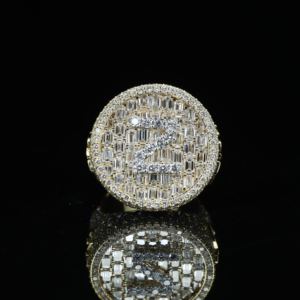 Men's 18K <b>Gold</b> Pyramid <b>Cocktail</b> <b>Ring</b> With Moissanite Pave Setting Luxury Party Jewelry silver <b>ring</b> - Product Image 3