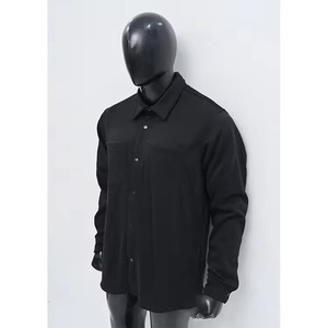 Chemises habillées formelles pour hommes 2026 – Chemise décontractée noire à col montant et manches longues - Product Image 1
