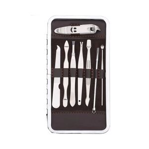 Set de Manicura Profesional de 15 Piezas, Estuche Rígido con Marco Plateado, Herramientas de Acero Inoxidable Pulido, Kit de Cuidado Facial, de Manos y Pies - Product Image 2