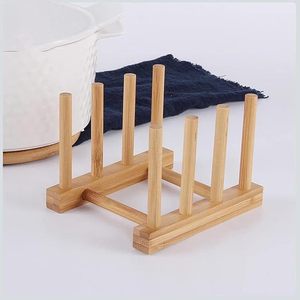 Égouttoir à vaisselle en bois pour comptoir de cuisine, support de séchage pour assiettes, bols, tasses, couvercles de casseroles, organisateur de rangement pour cuisine - Product Image 2