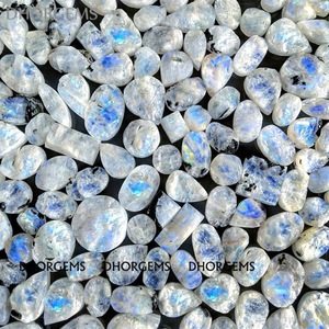 Piedra de Luna de arcoíris Natural, piedras preciosas drusas, cabujón de Fuego Azul, piedra de luna de arcoíris, piedras preciosas crudas para fabricación de joyas - Product Image 2