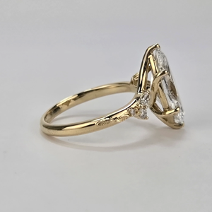 3 CT 14k Yellow <b>Gold</b> Rhodium Plated D VVS2 Marquise Lab Diamond Engagement Anniversary Luxury <b>Cocktail</b> <b>Ring</b> - Product Image 3