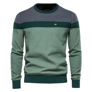Pull en tricot pour homme de qualité supérieure, 100% coton et laine mélangée, respirant, logo sur le devant, doux, prix direct usine, couleurs personnalisées - Product Image 1