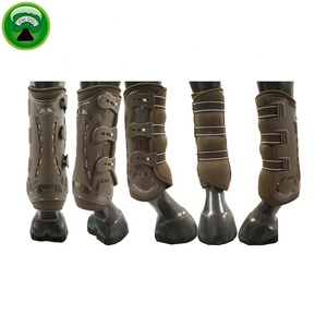 Black Neoprene+ PU Shell Horse Open Front <b>Boots</b> - Product Image 2