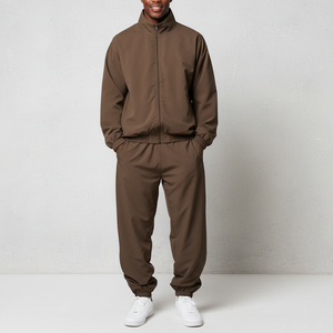 Men's Oversized Nylon Windbreaker Tracksuit Turn Over Collar Reflective Streetwear Jogging <b>Set</b> - Product Image 2