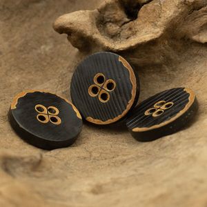 Stock Real Natural Buffalo Horn 4-Holes Eco-Friendly Blank Black Suit <b>Button</b> Men's Suits Authentic Handcrafted TAQI CRAFT - Product Image 2