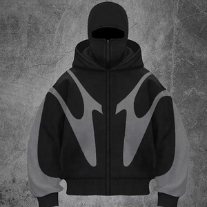 Nueva Sudadera con Capucha Unisex de Moda Urbana con Cremallera para Invierno, OEM ODM Y2K Hip Hop, de Algodón y Felpa, con Bloques de Color y Logotipo Personalizado para Hombre - Product Image 6