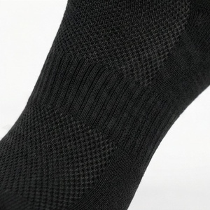 Black Crew Socks Breathable Polyester Spandex Knitted Running Athletic Socks for Adults Summer Sport Wear - Product Image 5