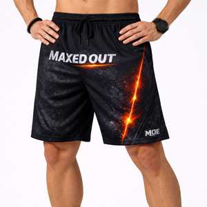 Shorts de sport pour hommes à imprimé numérique éclatant, en polyester, avec cordon de serrage, vêtements de sport personnalisés, fournisseur d'usine OEM - Product Image 4