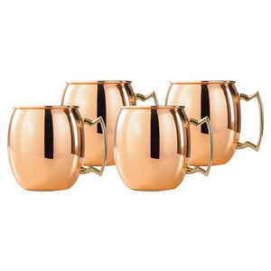Vente en gros de mugs Moscow Mule en cuivre pur avec logo personnalisé, finition lisse, qualité alimentaire, ensemble de tasses à boire en cuivre, ensemble de barware, mug en cuivre - Product Image 1