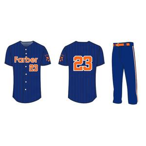 Maillot de baseball bleu à rayures fines, uniforme pour homme, polyester respirant, vêtements de sport pour adultes - Product Image 1