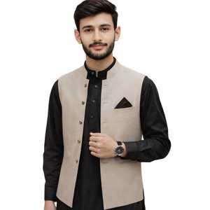 1. Mens Waistcoat Elegant Pakistani Wedding Outfit Embroidered Ethnic <b>Vest</b> Festive Party Clothing Custom Sizes Colors Wholesale - Product Image 1