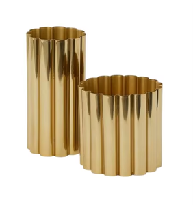 Ensemble de vases de table en laiton moderne, finition dorée, pot à fleurs décoratif pour la décoration intérieure - Product Image 2