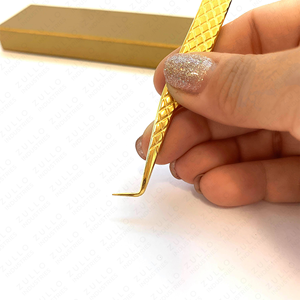 แหนบต่อขนตาป้องกันไฟฟ้าสถิตย์ ด้ามจับเพชร สแตนเลสสตีล ความแม่นยำสูง รับผลิตสีตามสั่ง แบรนด์ OEM รับผลิตฉลากส่วนตัว - Product Image 4