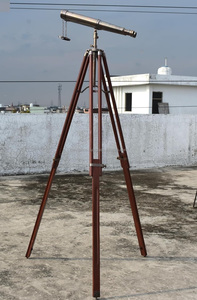 Cổ điển hải lý Brass Ống nhòm hải lý Brass 18 "Ống nhòm với tầng thường vụ bằng gỗ Tripod đứng - Product Image 4