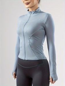 Veste de yoga de luxe pour femmes, vêtements de sport extensibles de qualité supérieure, veste de fitness, de course et de gym, logo personnalisé, OEM, ODM, marque privée, usine - Product Image 3