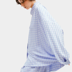 Conjunto de pijama a cuadros navideños para mujer, ropa de dormir de algodón popelín de manga larga, conjunto de ropa de dormir a cuadros para vacaciones y hogar - Product Image 5
